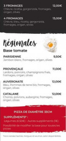 Menu Gil'pizza - Pizzas suite et fin