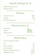 Menu Green House - Boissons, desserts...