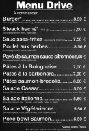 Menu Grignoterie - Le menu