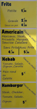 Menu Happy Frite - Les frites, americain, kebab et hamburgers