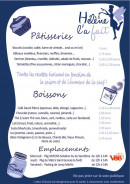 Menu Hélène l'a fait - Les patisséries et boissons