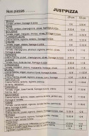 Menu Just'pizza - Les pizzas