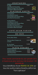 Menu Kastel Sushi - Végétarien, plateaux kastel, bo-bun,...
