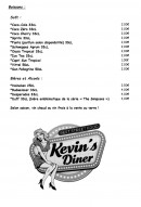 Menu Kevin's Diner - Les boissons