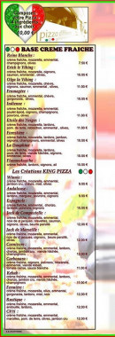 Menu King - Les pizzas bases tomates