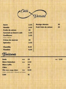 Menu L'Entre Deux - Desserts et boissons 