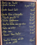Menu L'épicerie ambulante - Exemple de menu du jour