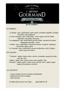 Menu L'instant gourmand - Les burgers, les salades et les desserts
