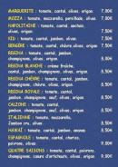 Menu La Boule à Pizza - Pizzas