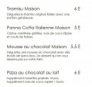 Menu La calabraise - Les pizzas bases crème