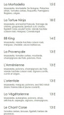 Menu La calabraise - Les pizzas base tomates