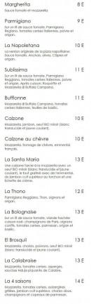 Menu La calabraise - Les pizzas base tomates  page 3