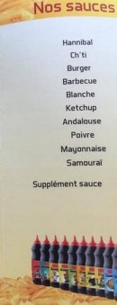 Menu La ch'tite - Sauces