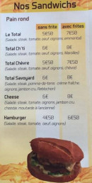 Menu La ch'tite - Sandwiches suite