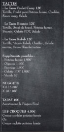 Menu La Cuisine de Reviron - Les tacos, tapas, ...