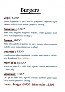 Menu La Gargotine - Burgers