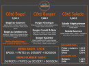 Menu La Note Gourmande - Les bagels, burgers et salades