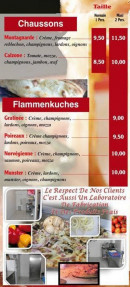 Menu La Pasta Pizza - Les chaussons, flammenkuches...