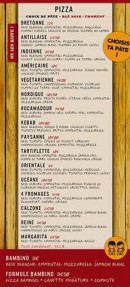 Menu La Pizz' à Roulettes - Pizzas