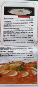 Menu La Pizza Nostra - Pizzas font crème