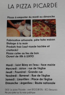 Menu La pizza picarde - Carte et menu La pizza picarde Fournival