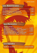 Menu La Réunion Lé La - Les américains, formules et salades 