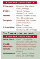 Menu La Saga des Pizz' - Pizzas suite et fin 