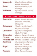 Menu La Saga des Pizz' - Pizzas suite