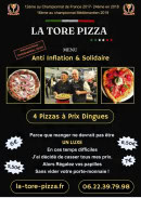 Carte et menu de La Töré Pïzza à Ornaisons — Menu anti inflation