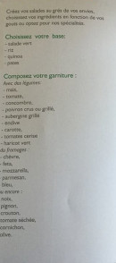 Menu Lange&clo - Base et garnitures 