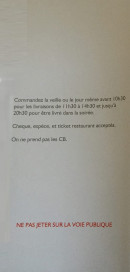Menu Lange&clo - Autre informations 