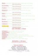 Menu Laurent Pizza - Les pizzas page 3, tartines et boissons