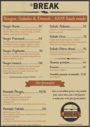 Menu Le Break - Les burgers, les salades, les formules...