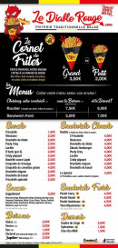 Menu Le Diable Rouge - Menus, snacks, sandwiches,...