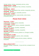 Menu Le Feu de Bois - Les pizzas suite