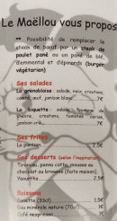 Menu Le Maëllou - Salades, frites, desserts,...