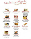 Menu Le P'tit Snack mf - Les sandwiches à base de viande