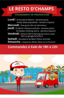 Menu Le resto D'champs - Informations sur les emplacements