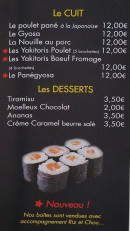 Menu Le sûsacô - Les cuits et desserts