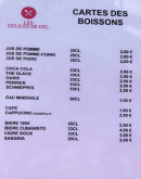 Menu Les délices de Del - Les boissons