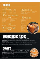 Menu Les délices dorés - Les tacos et bowls