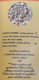 Menu Les Nanas - Pizzas et plateau apéritif