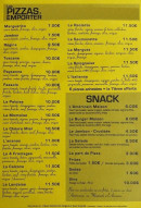 Menu Les pizzas de chloé - Les pizzas et snacks