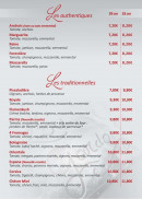 Menu Lou Gardo - Les authentiques et traditionnelles