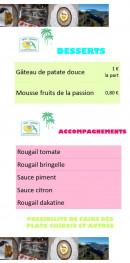 Menu M'île Saveurs - Les desserts et accompagnements