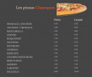 Menu Maurice Pizza - Les pizzas classiques