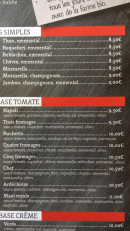 Menu mila pizza - les pizzas