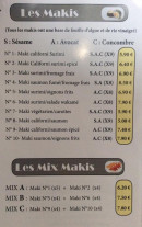 Carte et menu de N et N streetfood à Rilhac Rancon — Les makis et mix makis