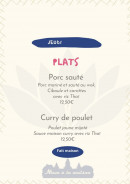 Menu Niam à la maison - Exemple de menu