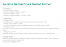 Menu Nomad Kitchen - Les formules, sandwiches et plats